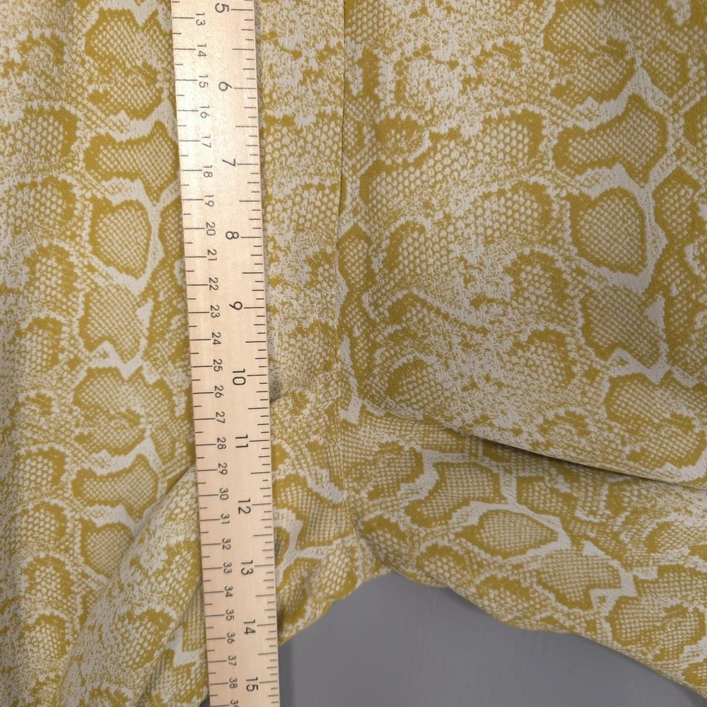 NANUSHKA Women's Wide Leg Snakeskin‎ Pants XS Yellow Relaxed Viscose Trousers